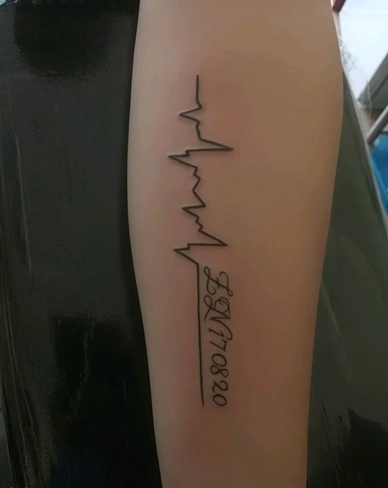 心电图纹身图片