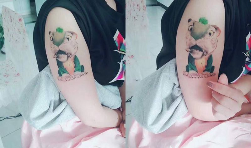 买家秀，小老虎纹身图片