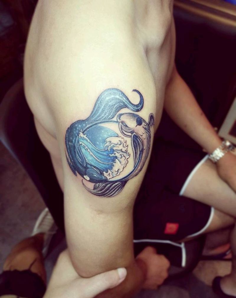 太极鱼纹身图片_手臂New School纹身图案