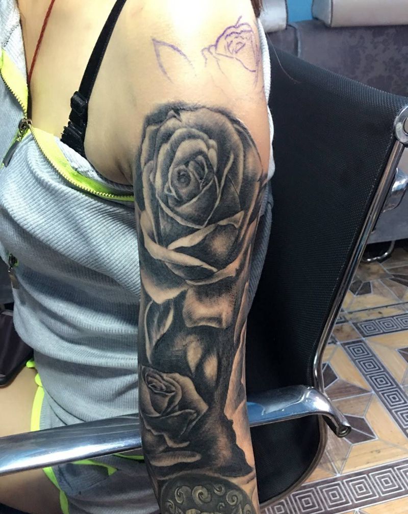 玫瑰花纹身图片