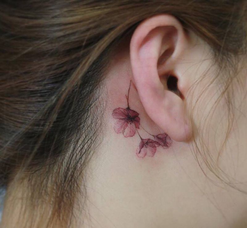 宁静的美纹身图片_成品手稿静物植物清新手部臀部腰部胸部纹身图案