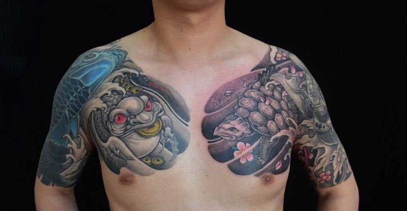 买家秀纹身图片_成品手稿胸部手臂传统原创写实人物纹身图案