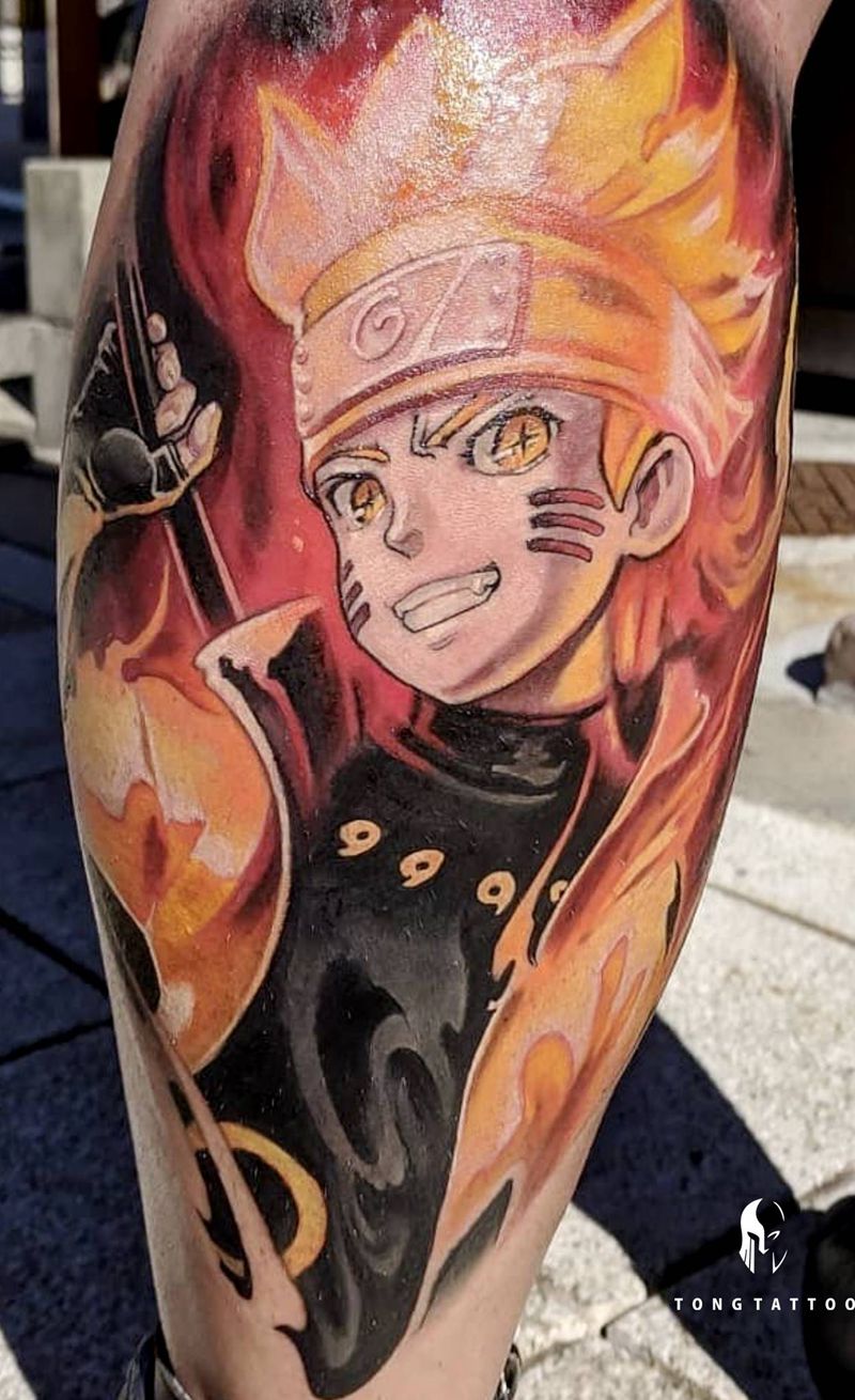 鸣人纹身图片_手臂动漫纹身图案