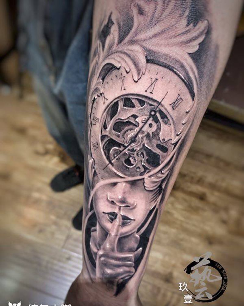 停止纹身图片_欧美写实纹身图案