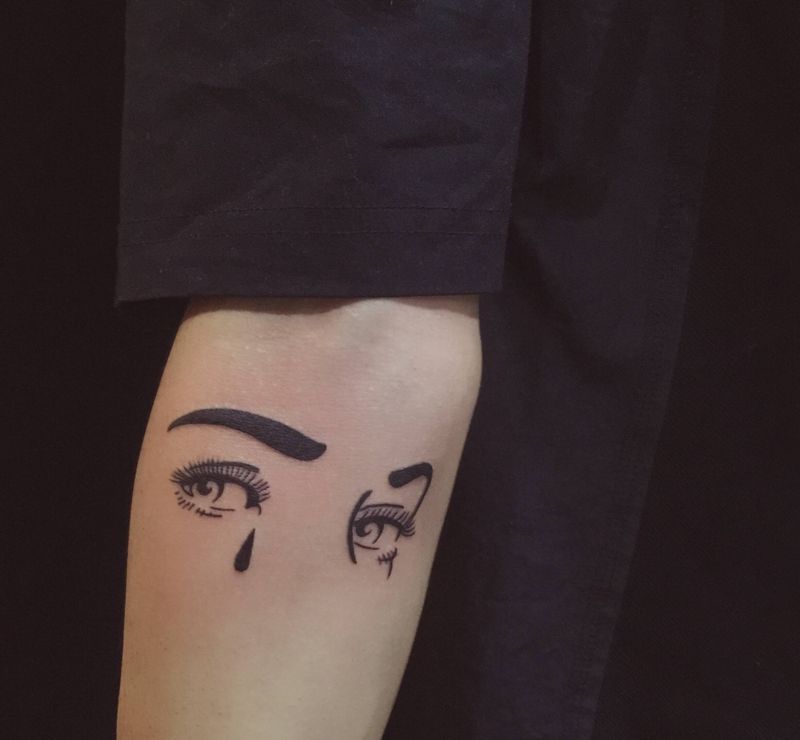 眼睛纹身图片_手臂纹身图案