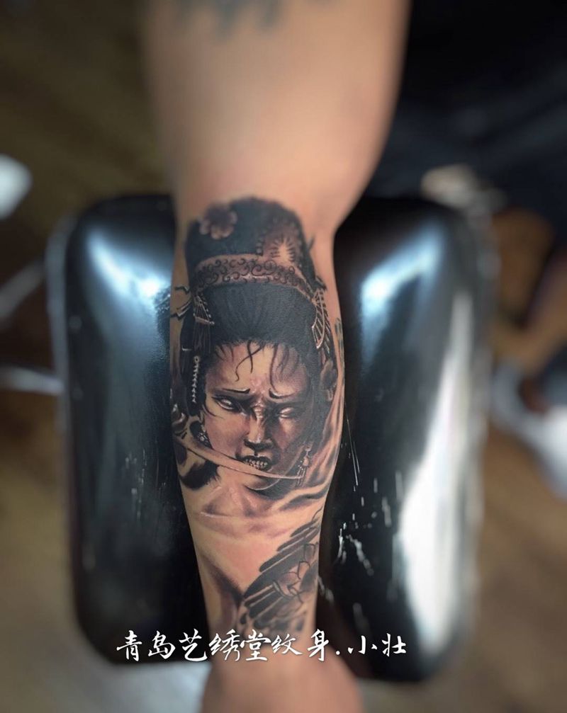 今日进度纹身图片_清新成品人物手臂插画纹身图案