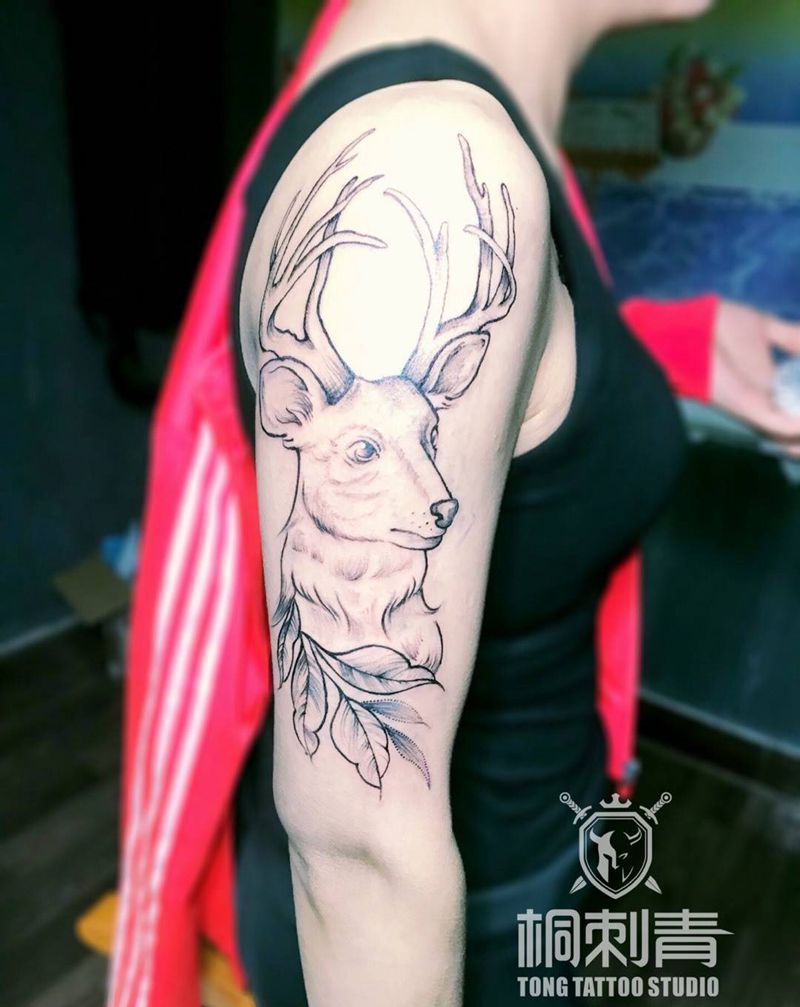 小鹿纹身图片