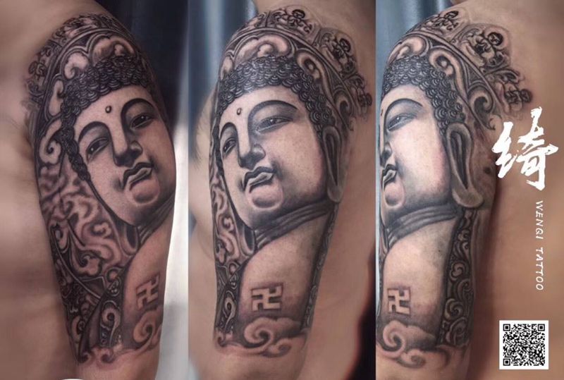 大日如来半甲纹身图片