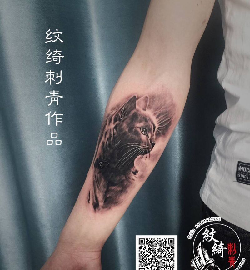 猫纹身图片