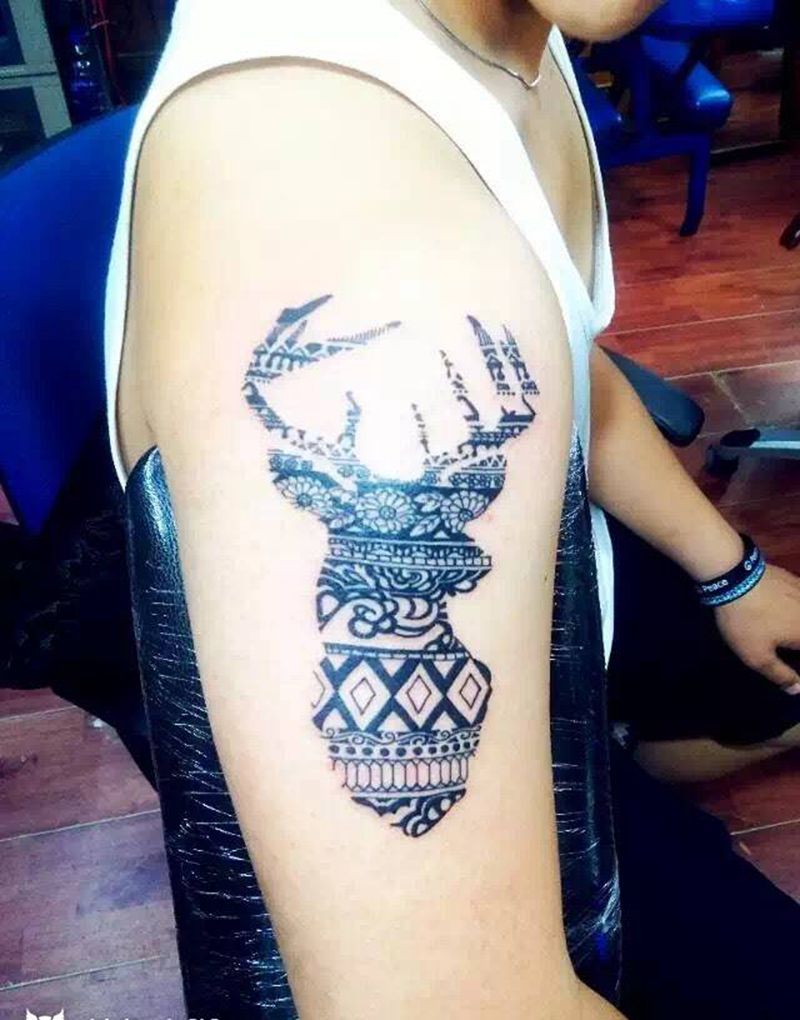 鹿头图腾纹身图片