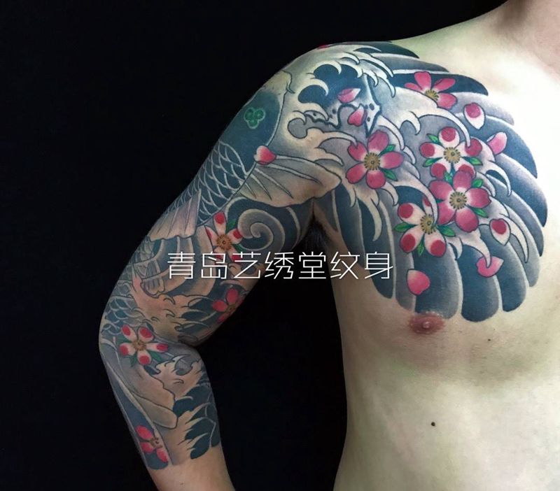 日式半胛纹身图片_成品手臂传统原创纹身图案