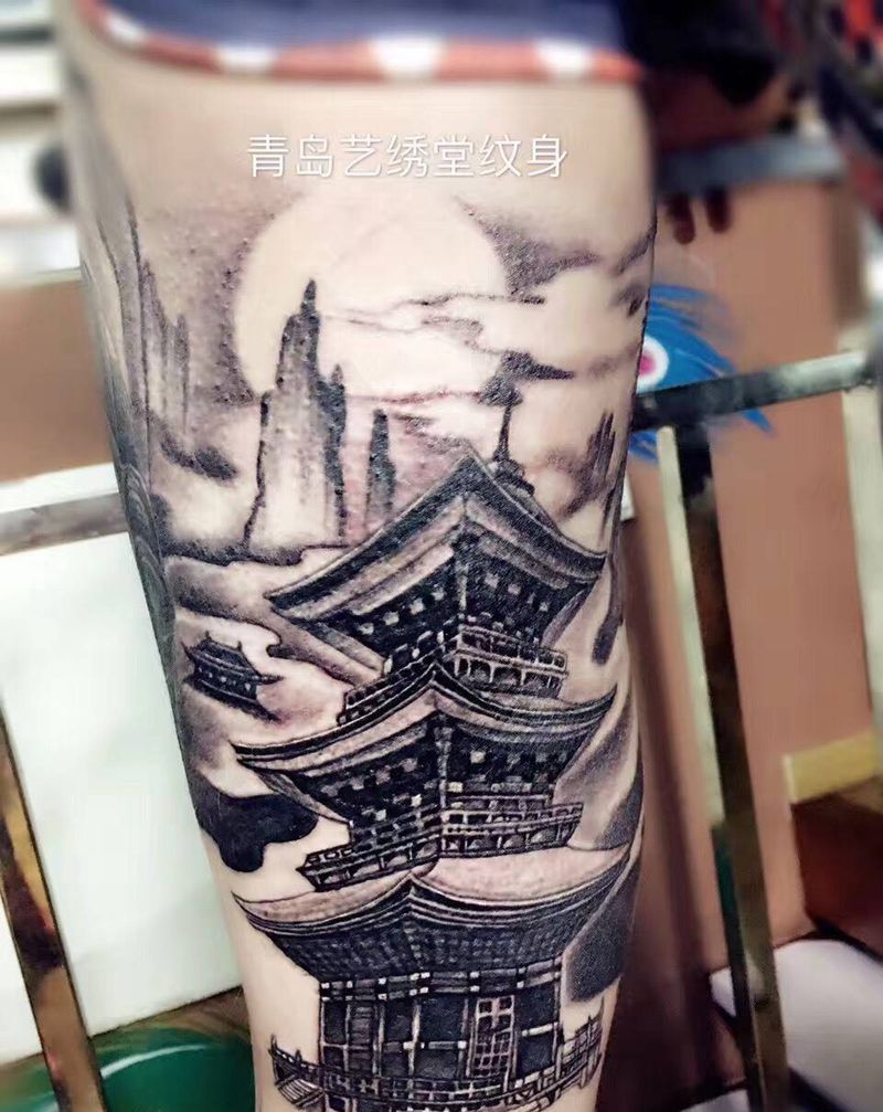 包腿进度纹身图片