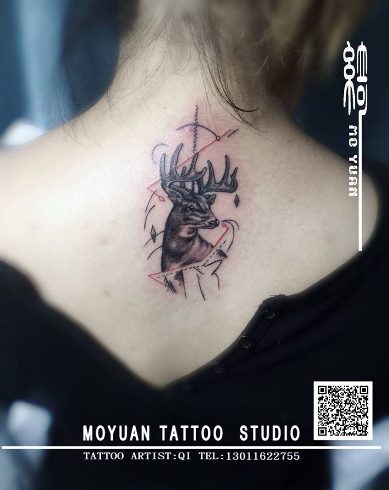 一“鹿”发财纹身图片