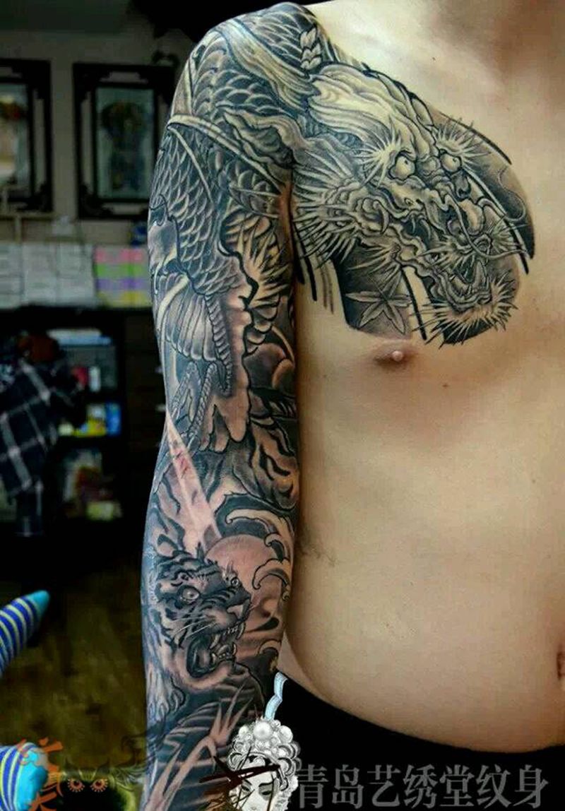 传统半甲纹身图片