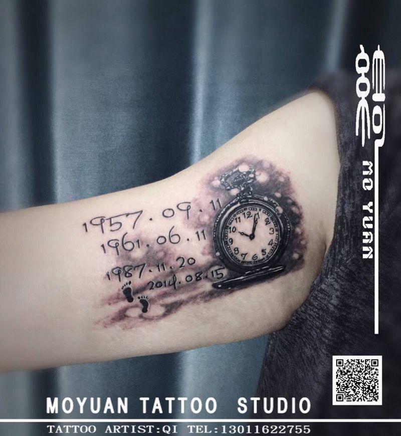 家人的生日纹身图片