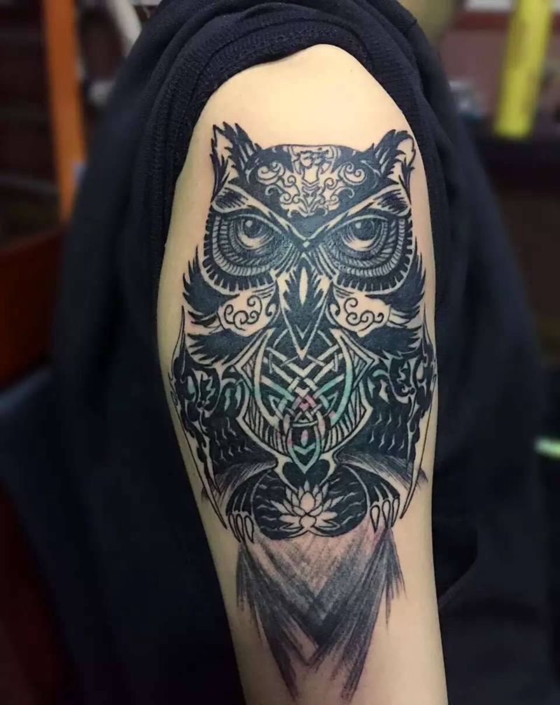 猫头鹰纹身图片
