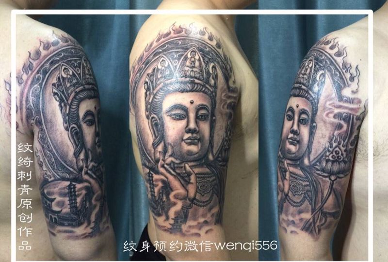 大臂菩萨纹身图片