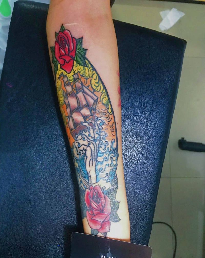 遮盖小臂疤痕纹身图片