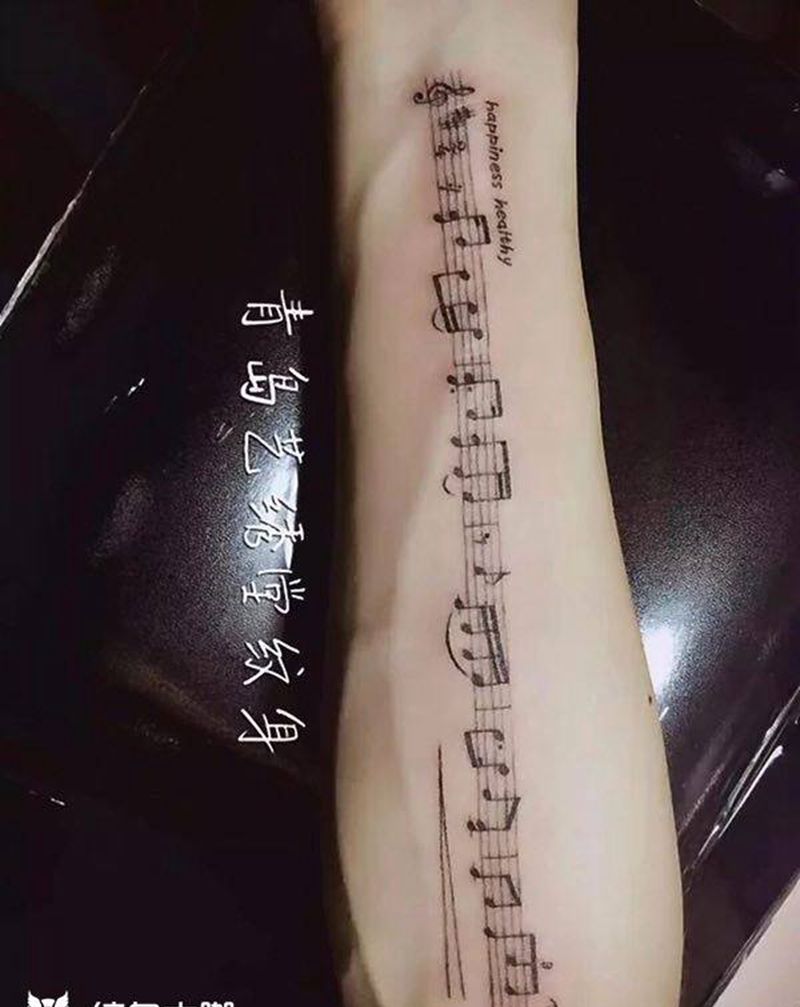 曲纹身图片_原创写实成品手稿手臂纹身图案