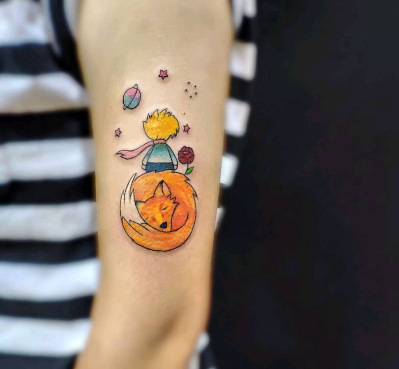 小王子纹身图片_手臂纹身图案