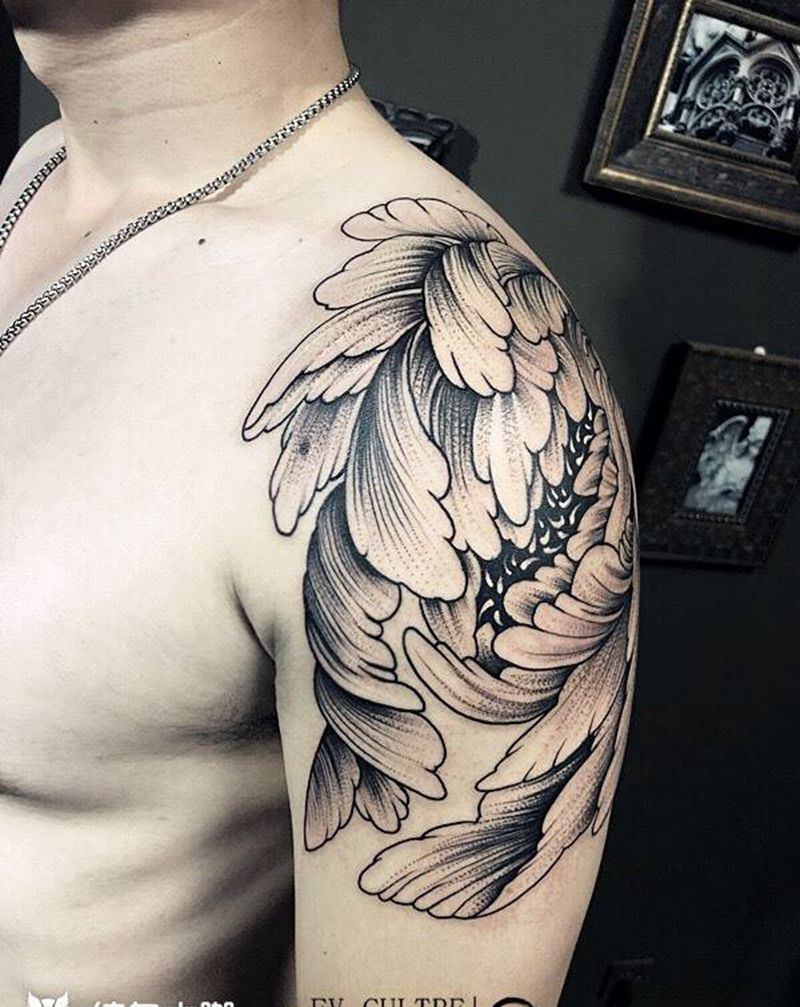 牡丹翅膀纹身纹身图片