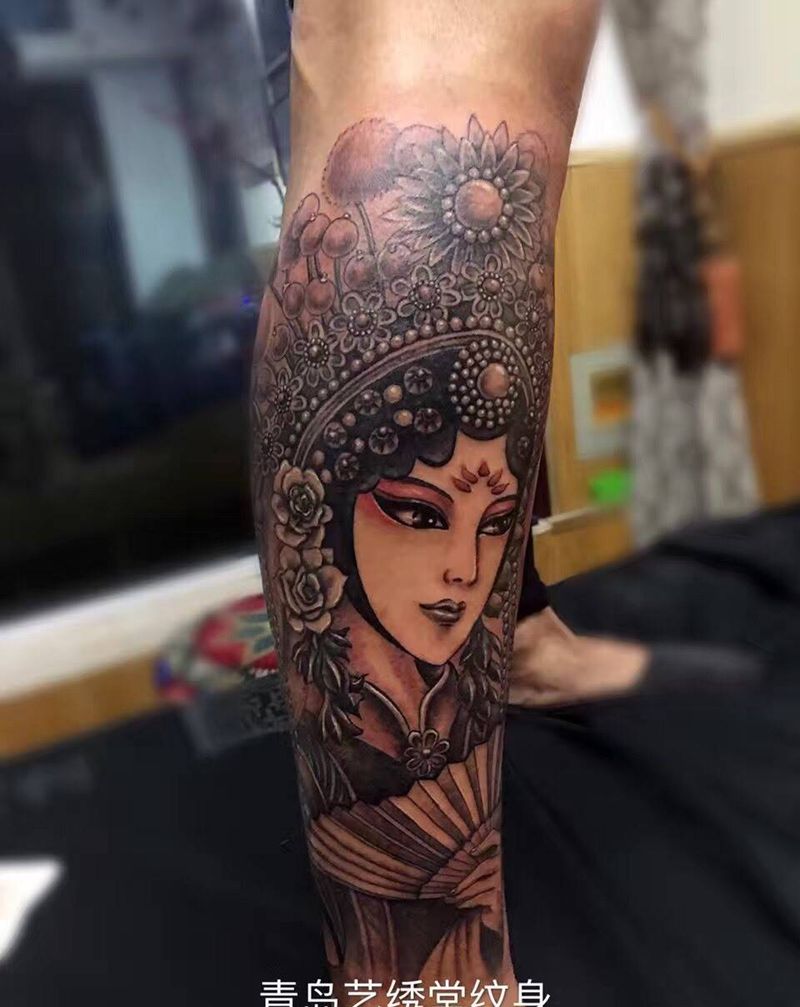 青衣花旦纹身图片