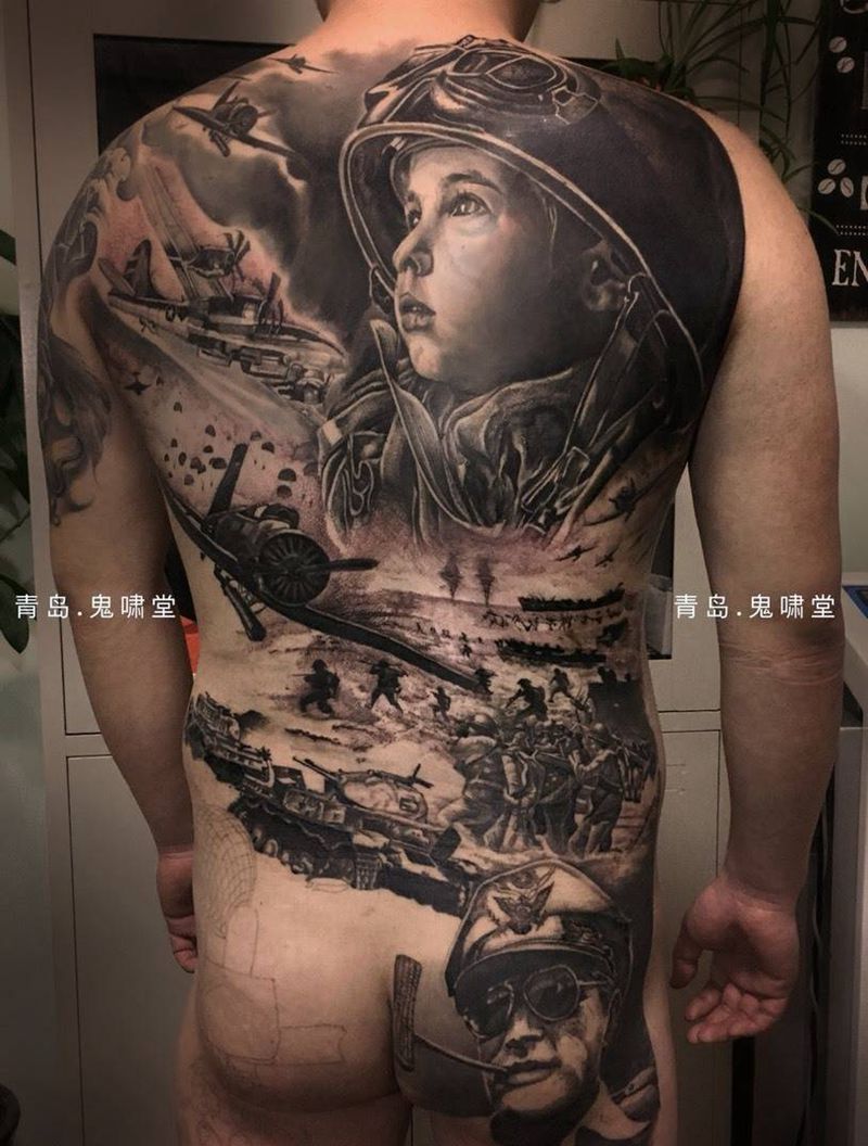 未完成，写实纹身图片