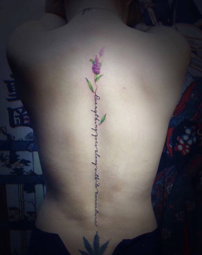 薰衣草英文纹身图片