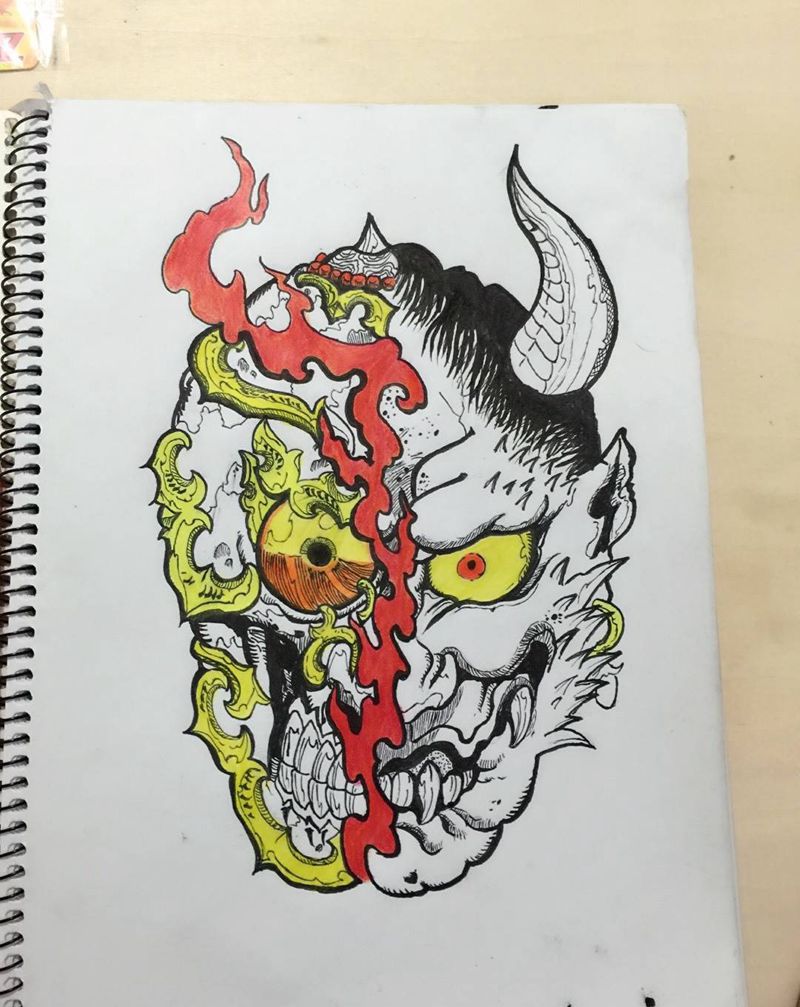 彩色和黑白哪个好纹身图片