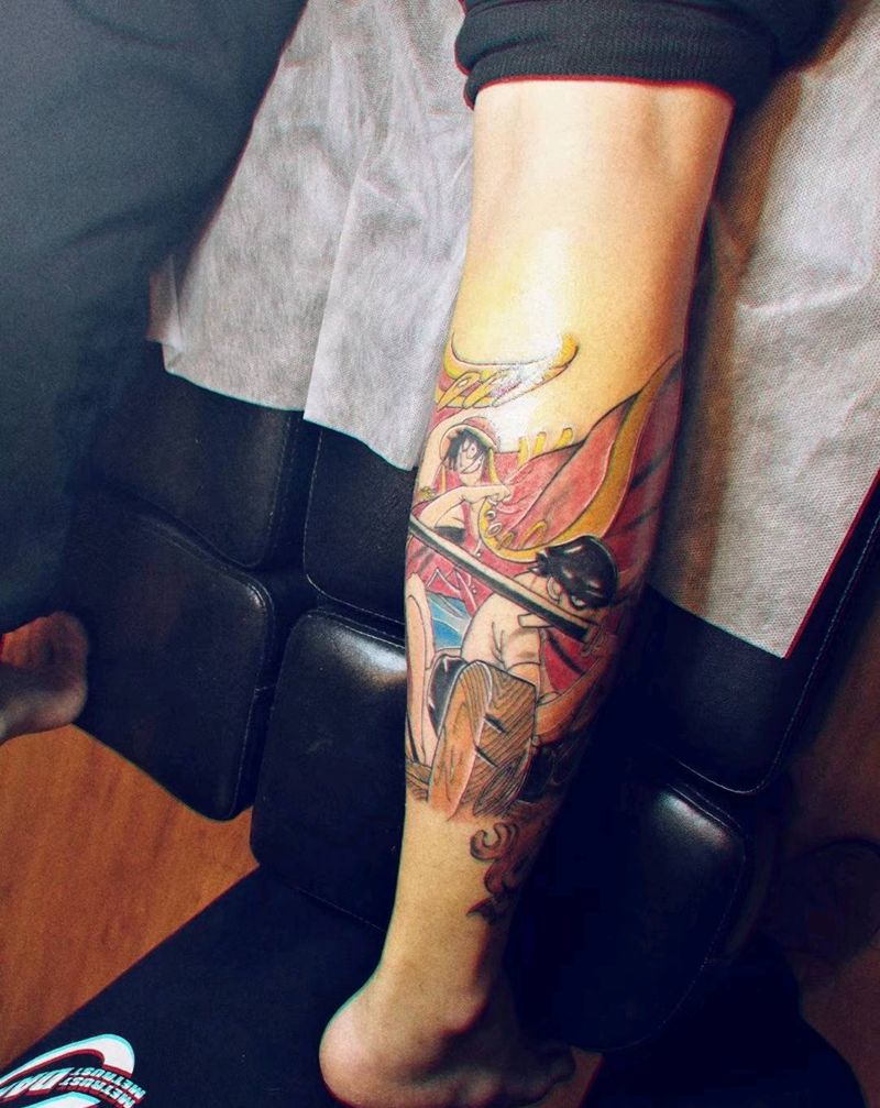 启程宝藏纹身图片_水彩纹身图案