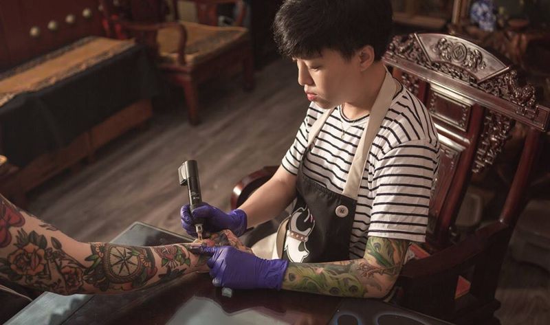 花臂进度纹身图片_成品手稿插画手臂欧美动物原创纹身图案