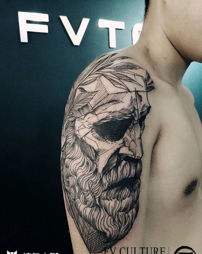 欧美高级黑纹身图片_手臂欧美人物青岛纹身图案