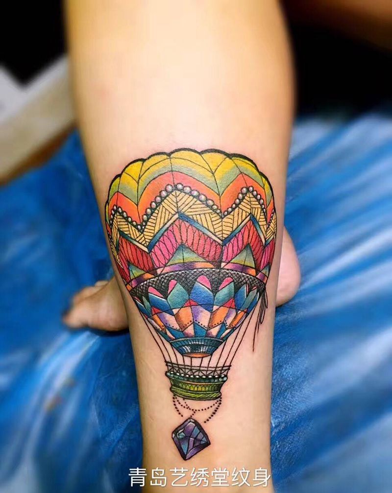 热纹身图片_成品腿部清新原创插画纹身图案