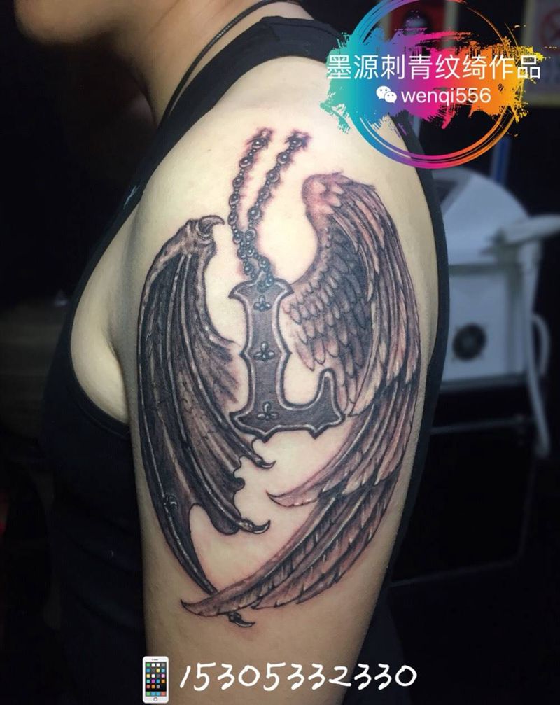 原创作品翅膀纹身图片