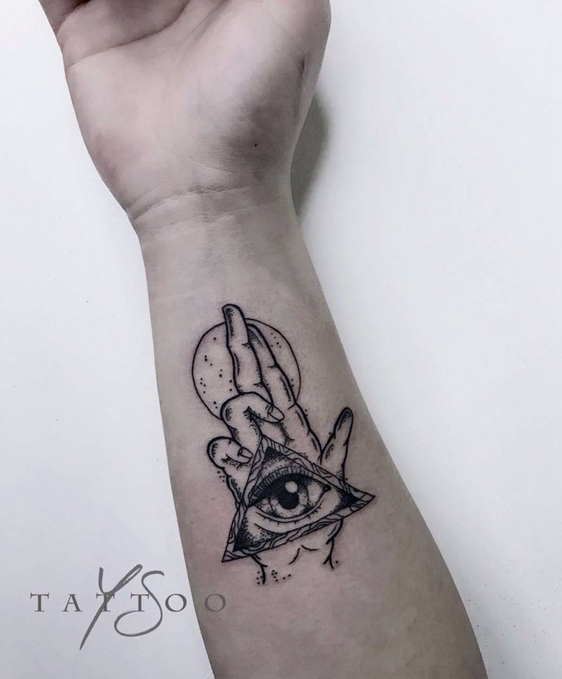 上帝之眼纹身图片_手臂欧美眼睛纹身图案