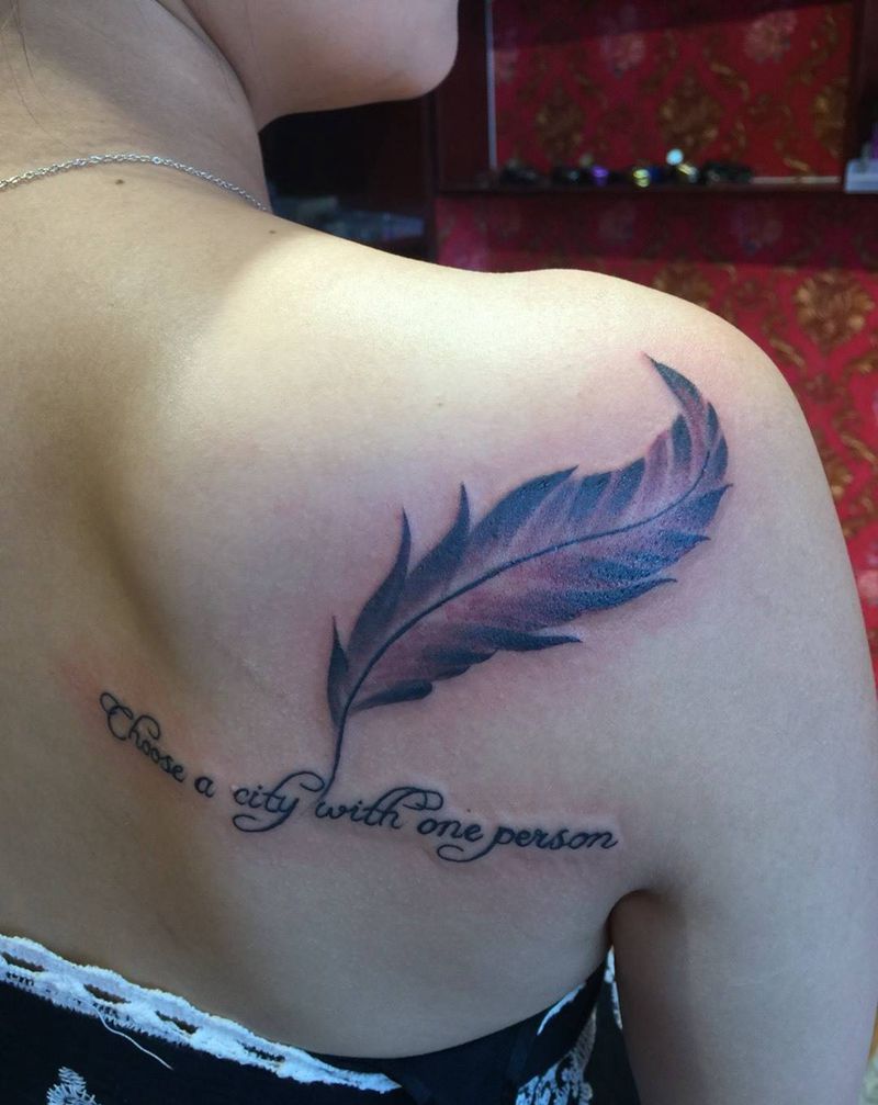 羽毛纹身图片