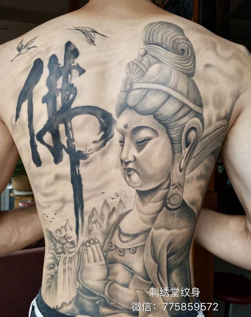 观音纹身图片
