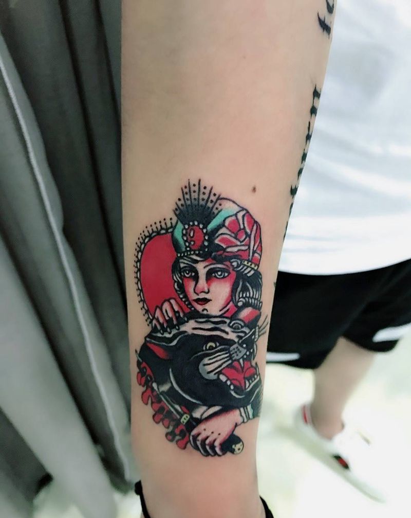 old school纹身图片_成品手臂欧美人物纹身图案