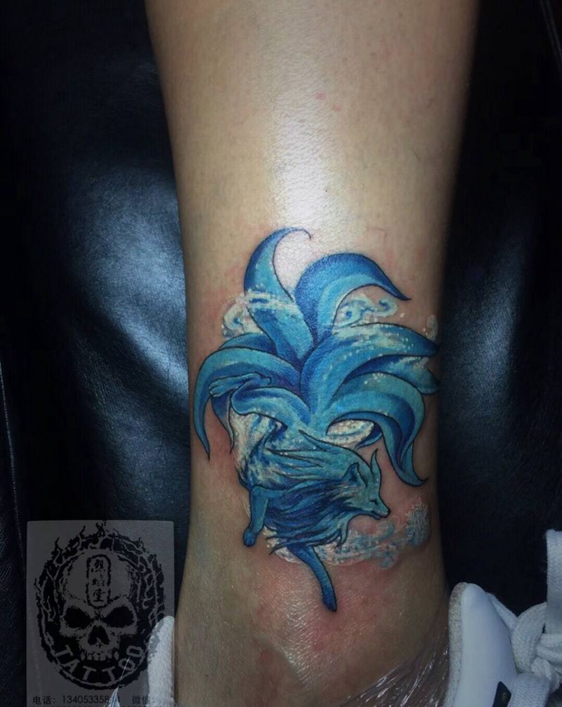 千年雪狐纹身图片