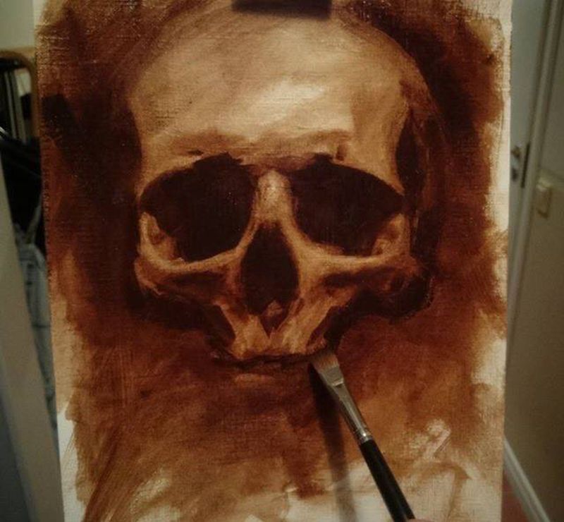 骷髅纹身图片_手稿传统欧美写实鬼神宗教原创纹身图案