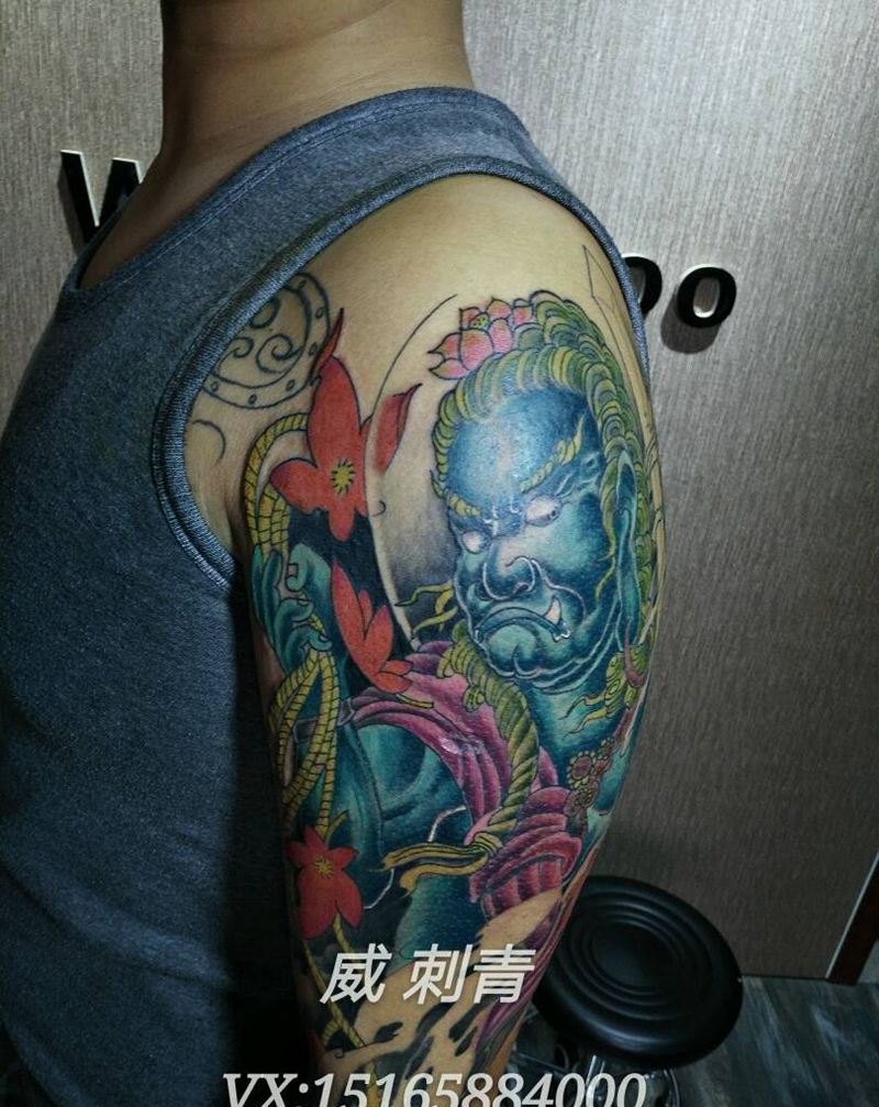 不动明王纹身图片