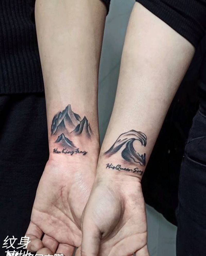 情侣纹身纹身图片_清新纹身图案