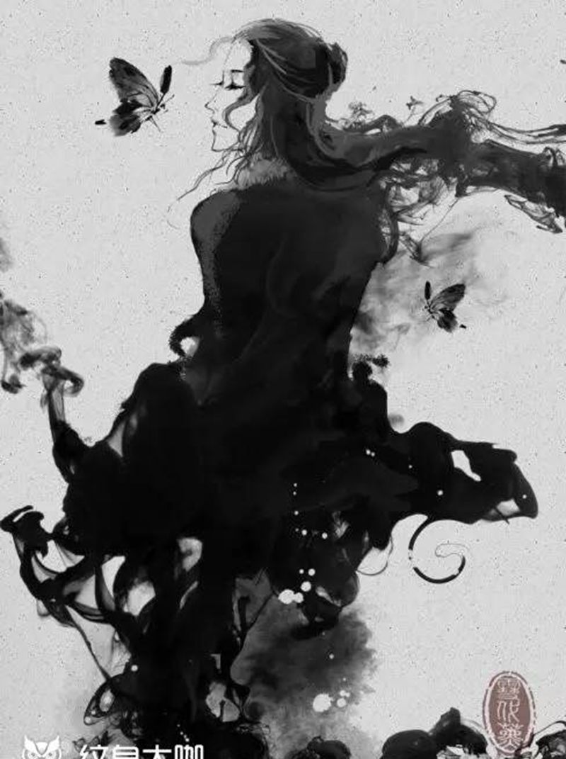 喜欢的水墨画纹身图片