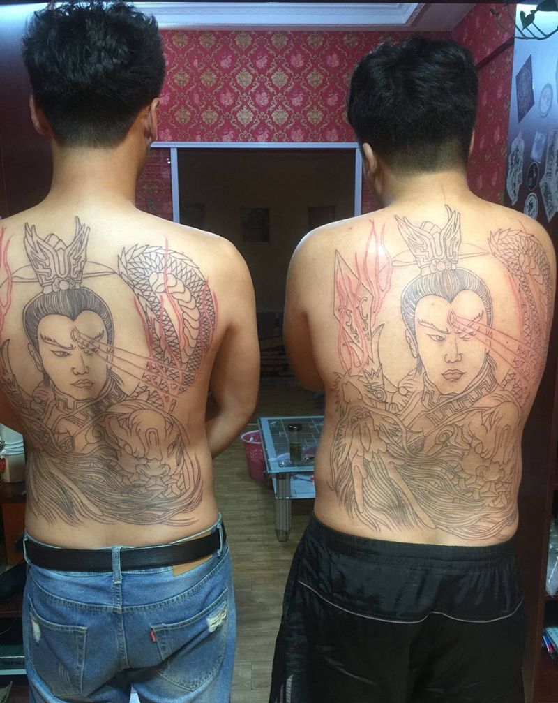 二郎神兄弟纹身图片