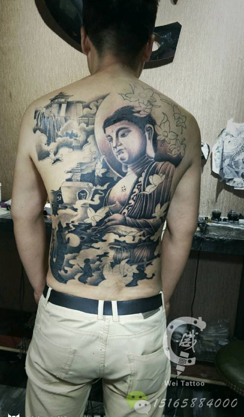 满背大日如来纹身图片