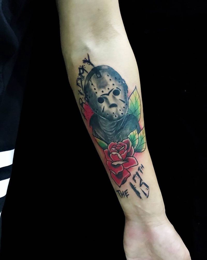 面具人纹身图片_手臂New School纹身图案