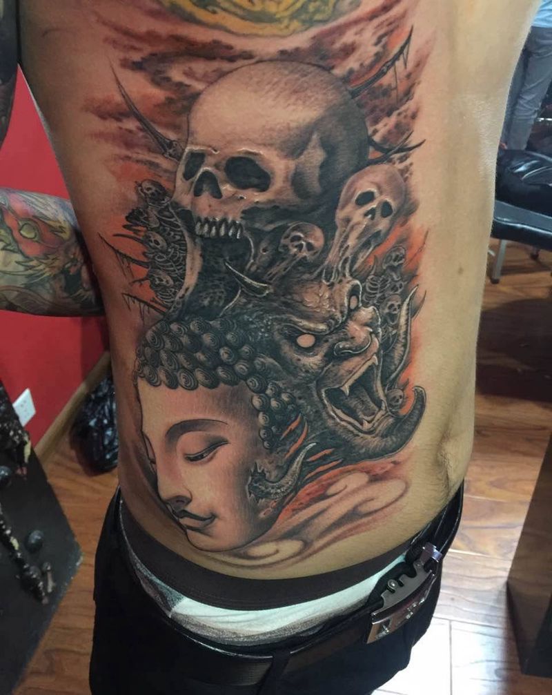 浩师傅作品 佛与魔纹身图片
