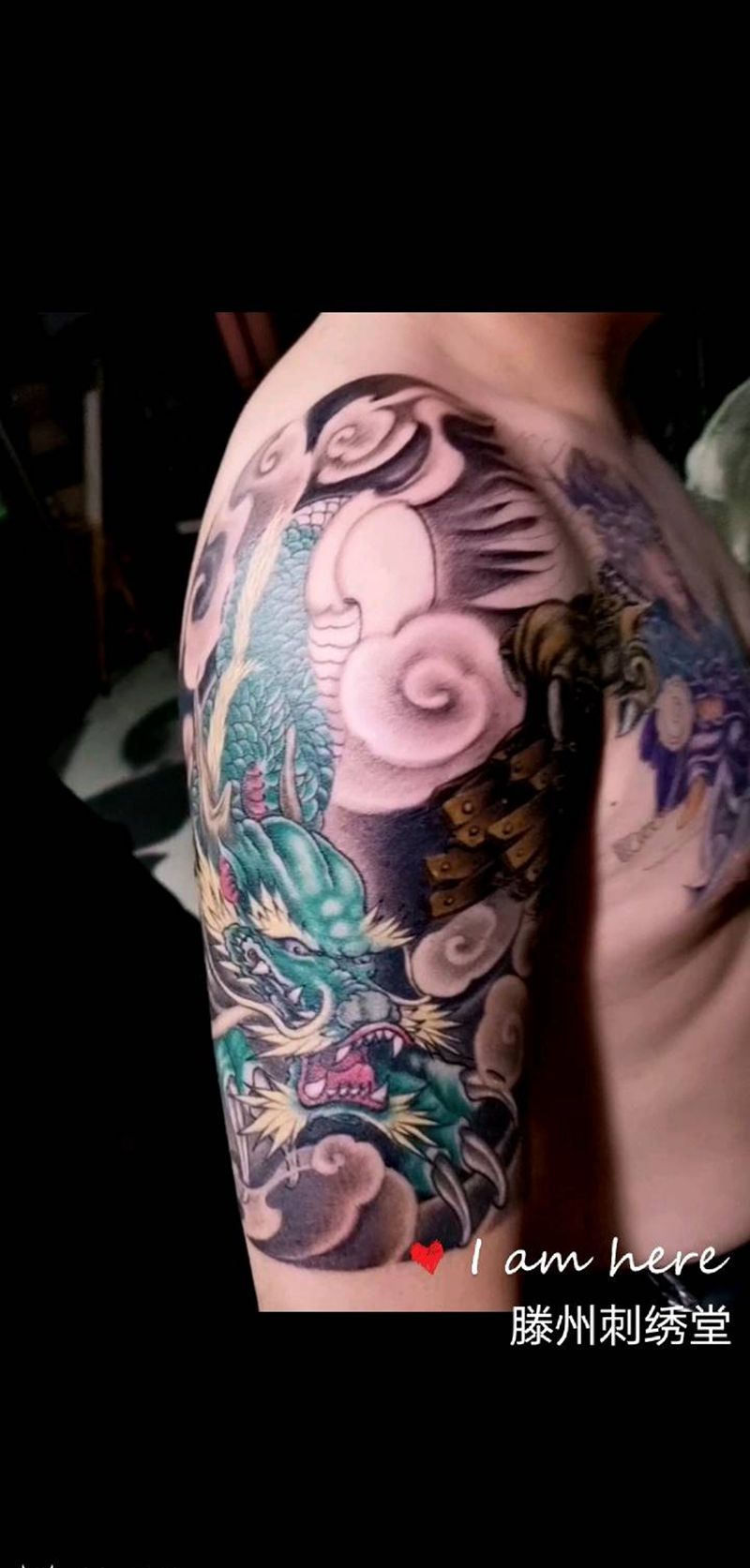 赵云包甲纹身图片_胸部肩部新传统纹身图案