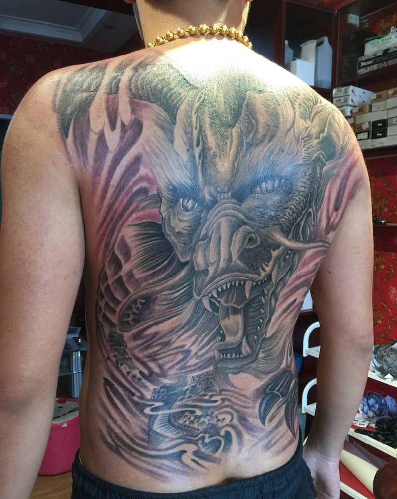 龙游华夏纹身图片