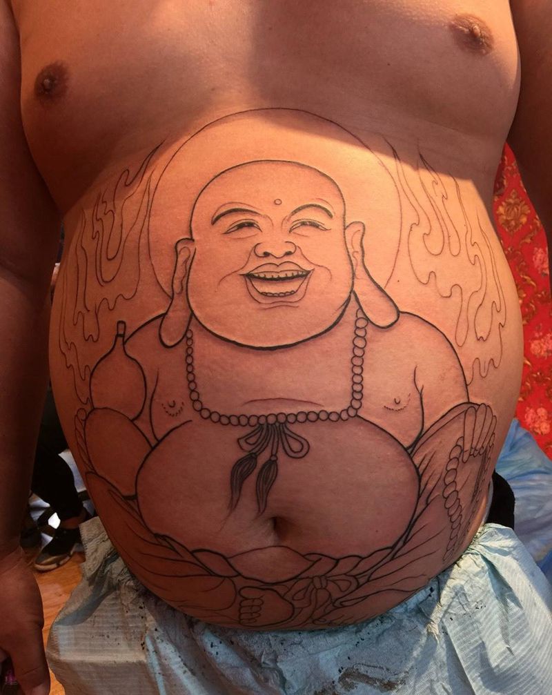 笑弥勒纹身图片